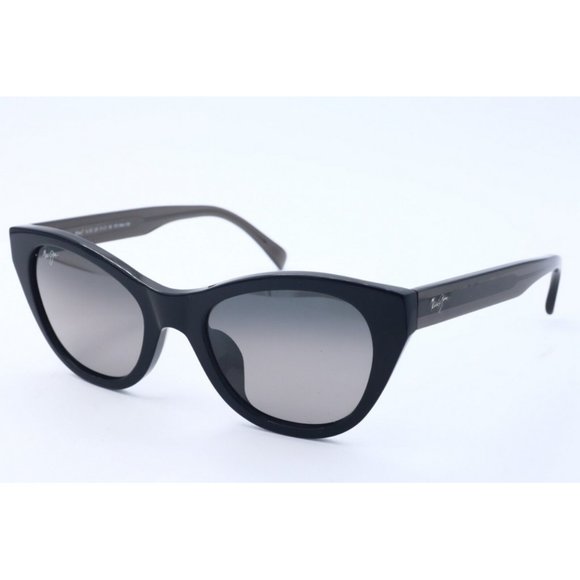 Maui Jim CAPRI MJ 820-02N Black Cat Eye Sunglasses Gray Polarized Lenses (A)